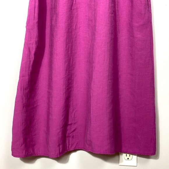 Madison 123 NAYAA SHIRT DRESS Fuscia Button-Down Shirt Dress Midi size Large - Picture 11 of 15